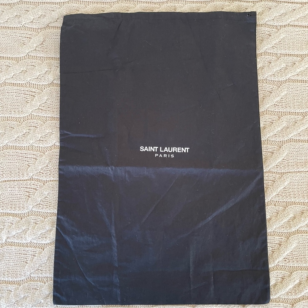 Saint Laurent Large Drawstring Cotton Black Dust Bag
